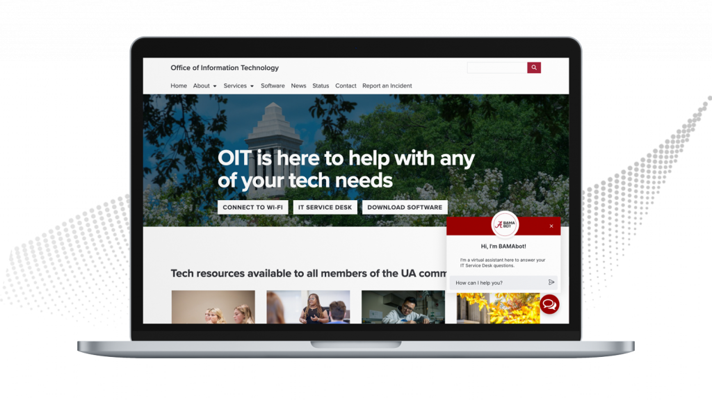 Laptop with OIT website on screen